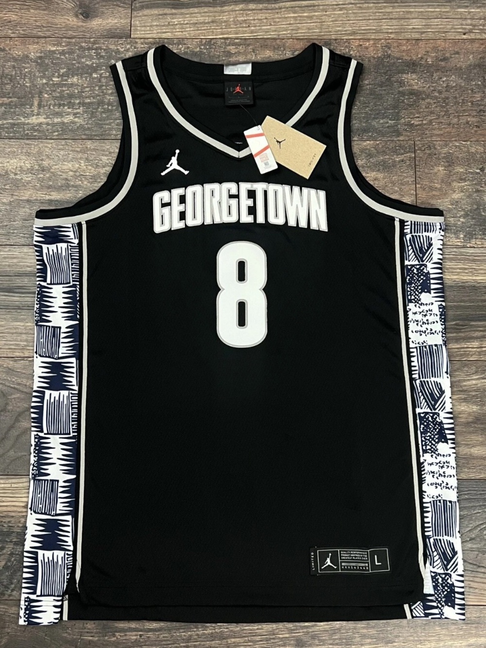 Jordan NCAA Georgetown Hoyas #8 Men’s Large Nike Elite Dri-Fit Basketball Jersey